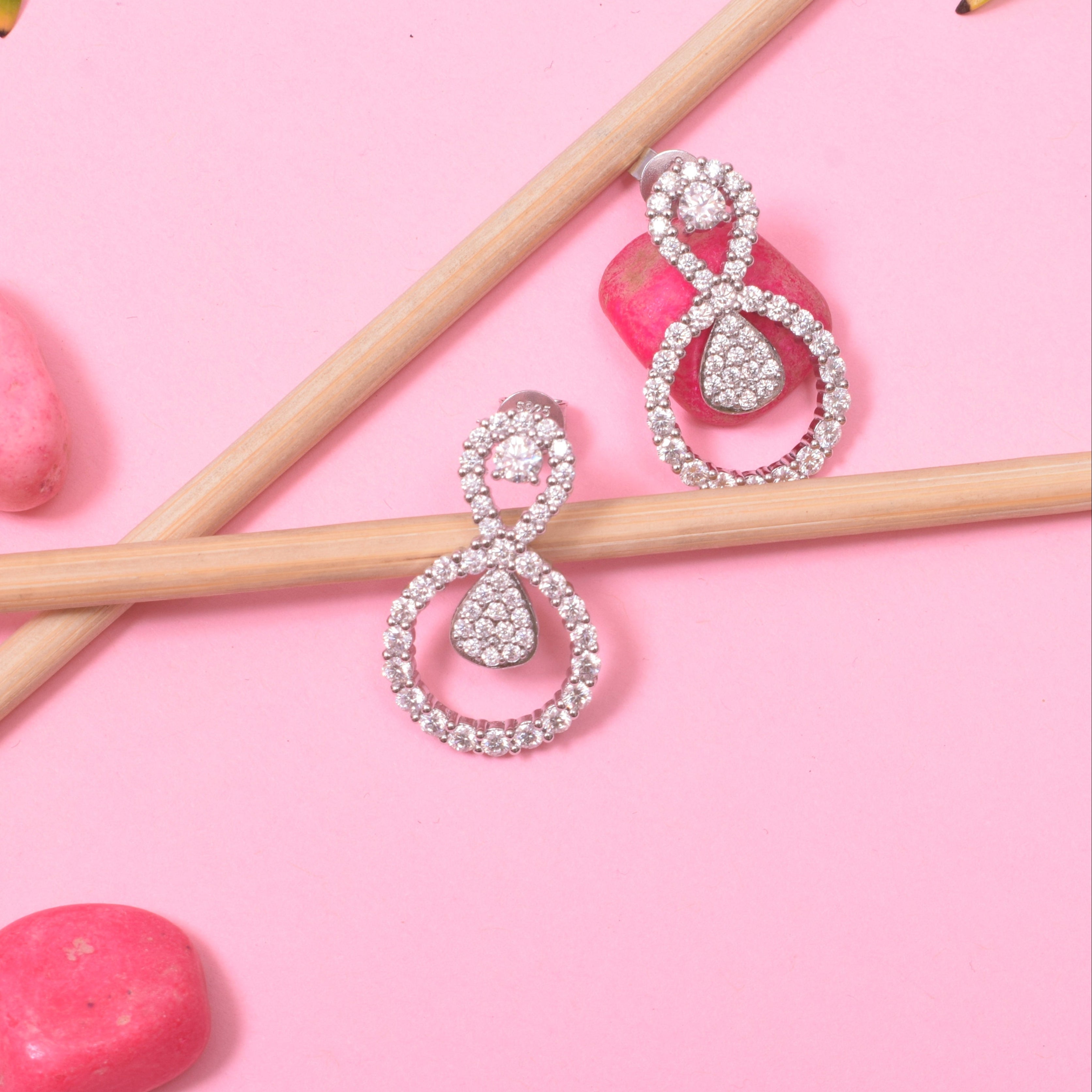 Elegant Pear-Drop Sterling Silver Moissanite Earrings