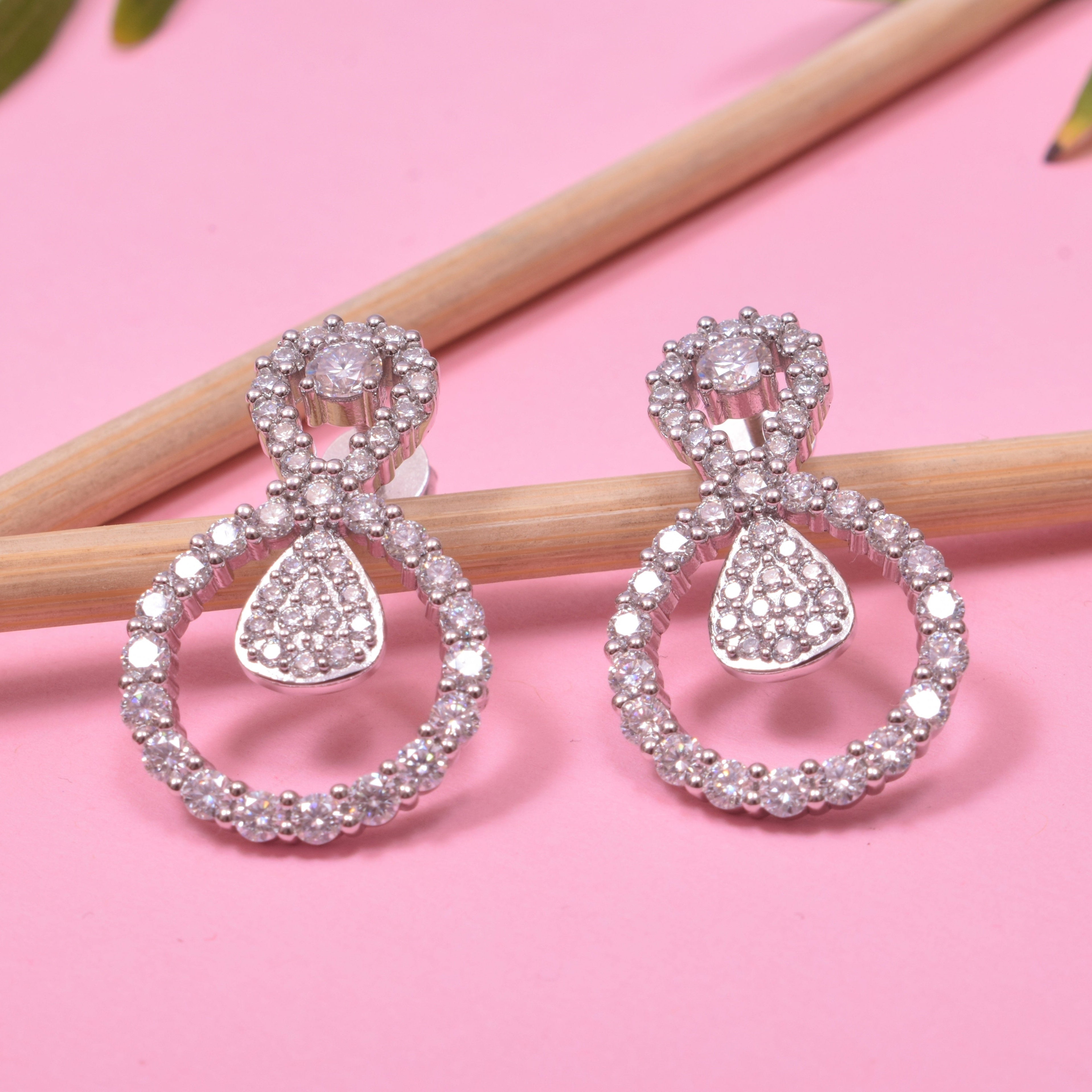 Elegant Pear-Drop Sterling Silver Moissanite Earrings
