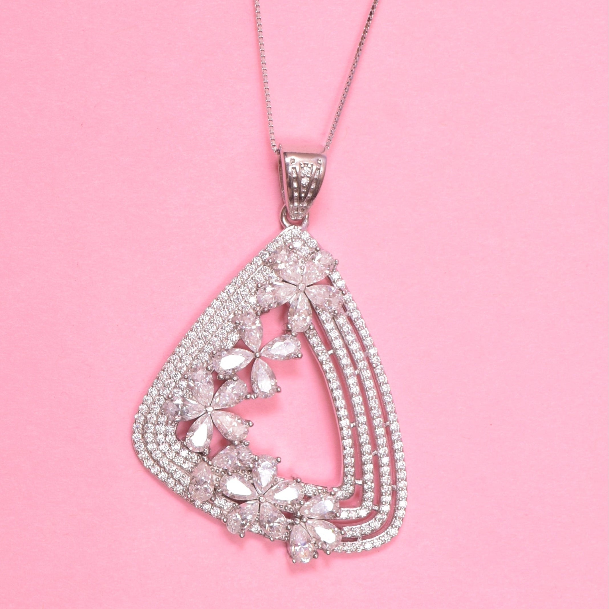Scarlet Sterling Silver Moissanite Pendant Set