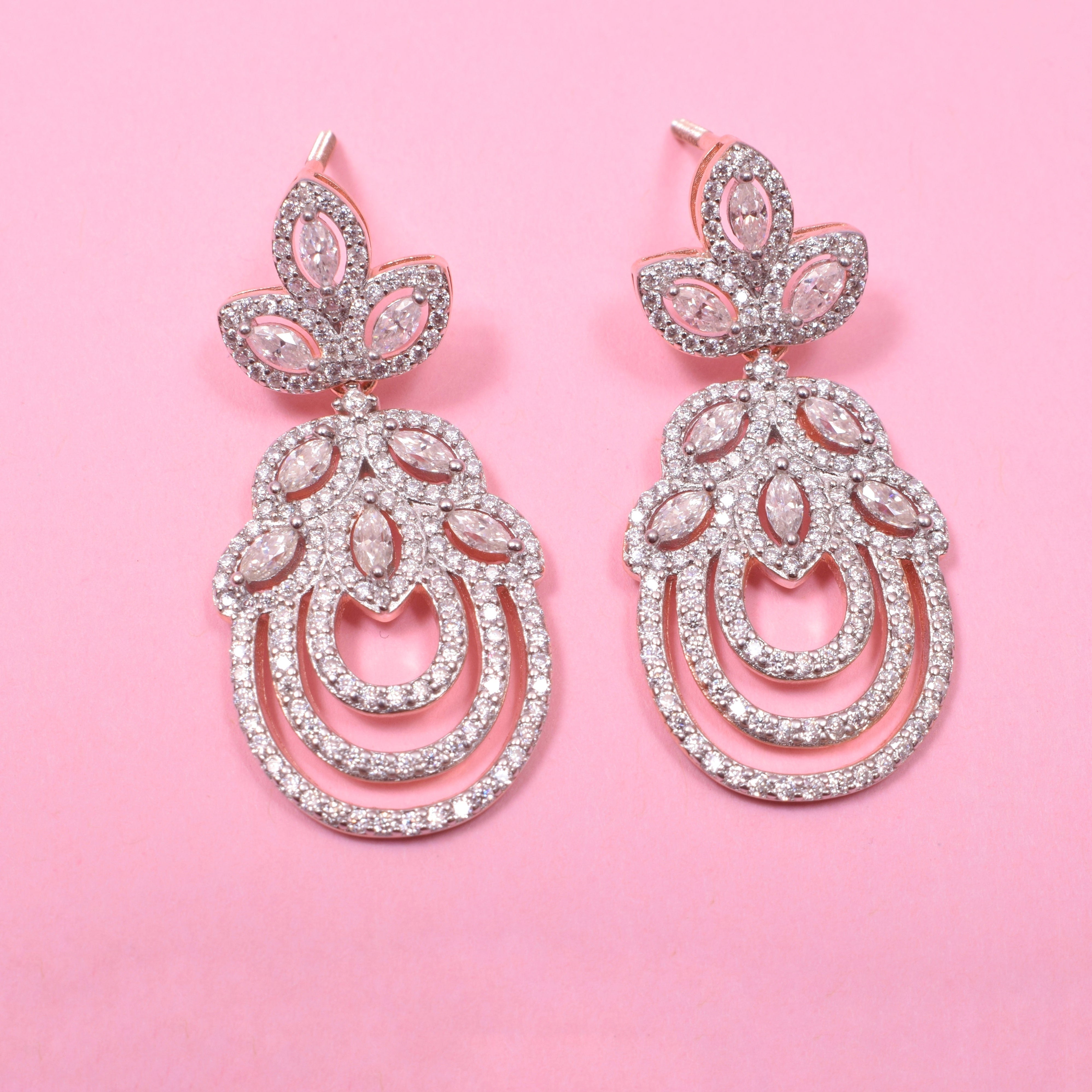 Floral Fantasy Sterling Silver Moissanite Pendant Set