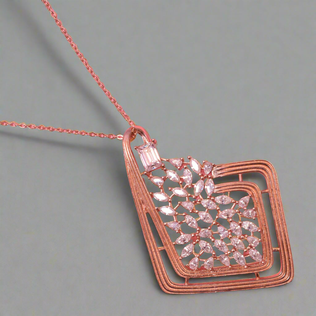 Blossom Bliss Sterling Silver Moissanite Pendant Set