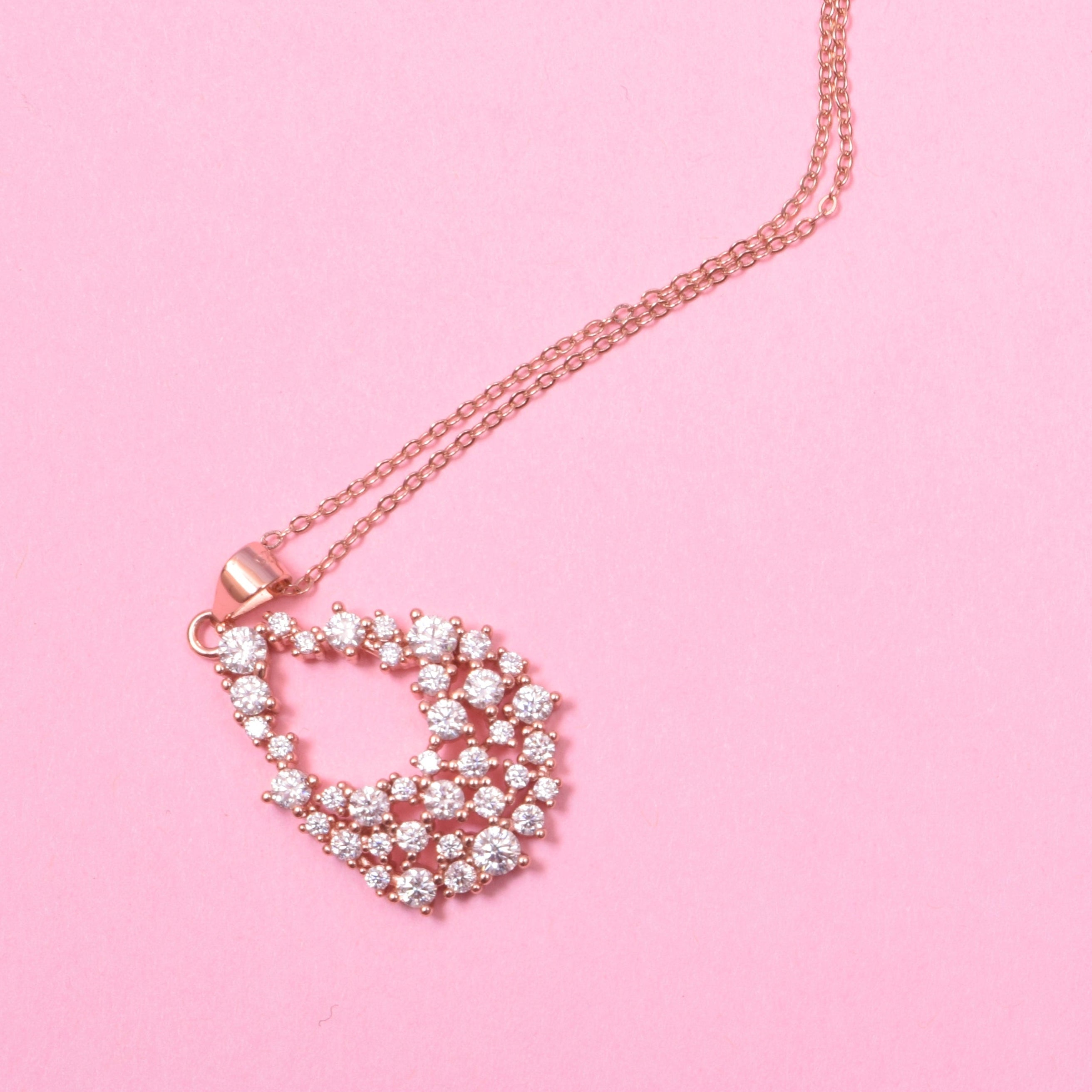 Precious Pear Sterling Silver Moissanite Pendant set