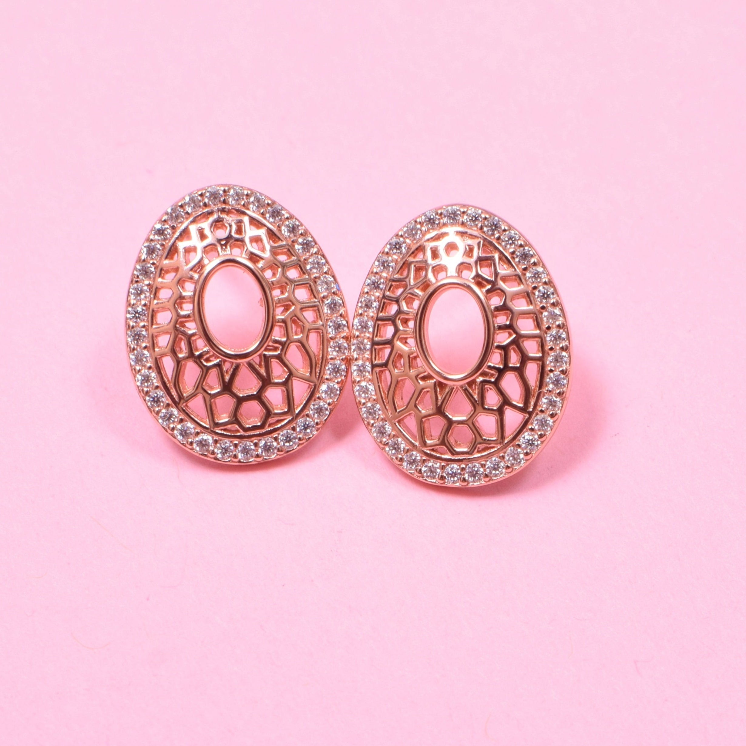 Rose Gold Flashed Sterling Silver Moissanite Pendant set