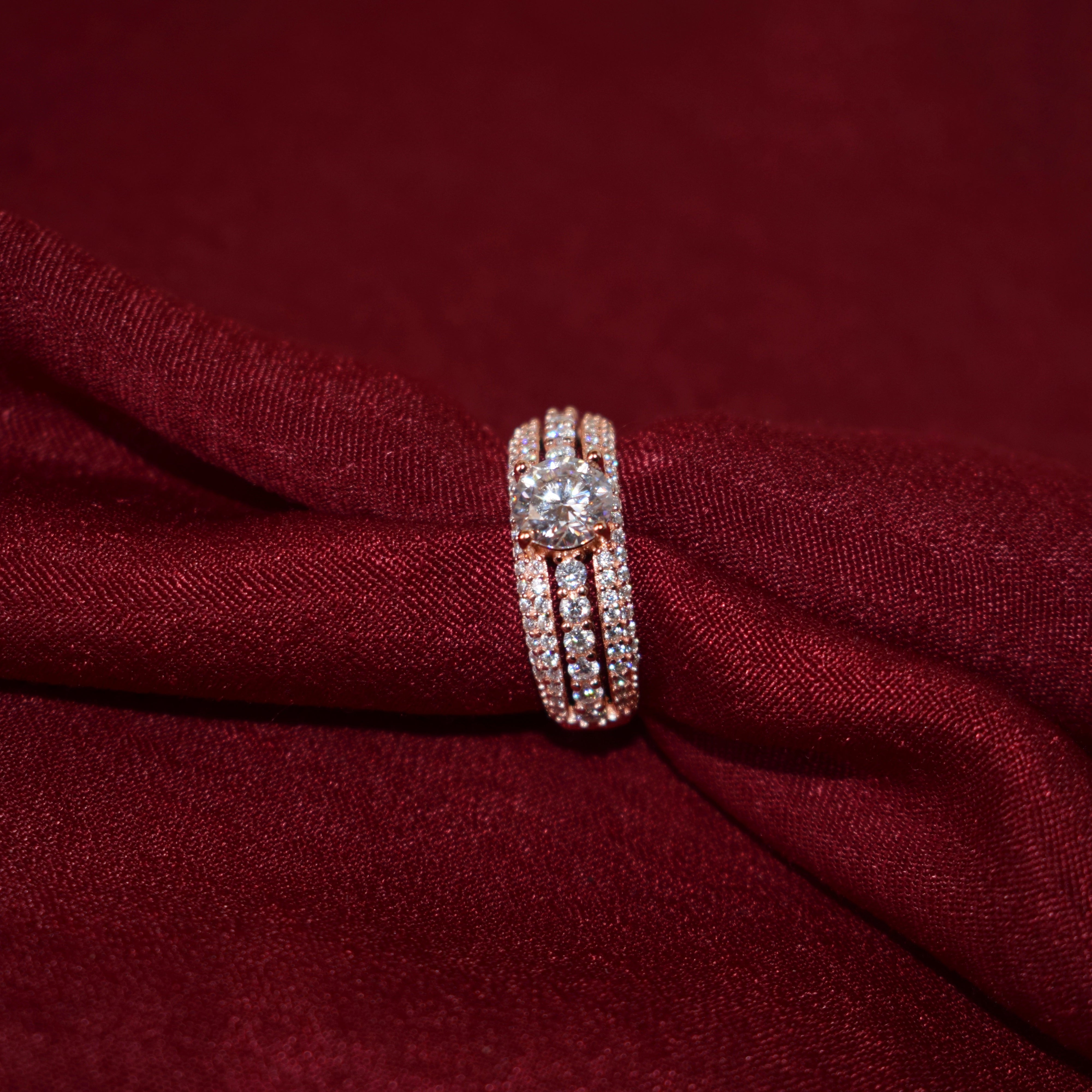 Brilliance Band Silver Moissanite Ring