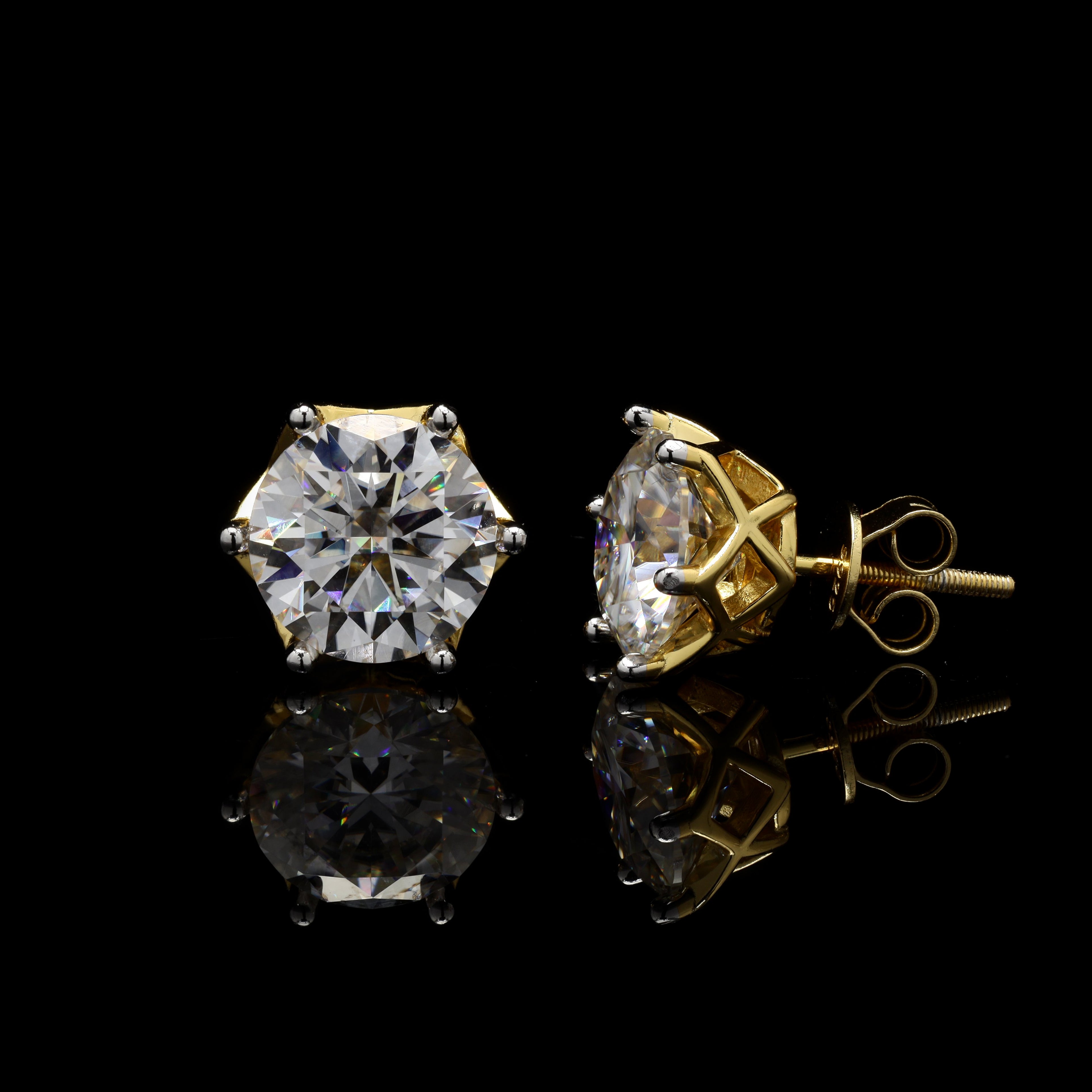 Chandrika Silver with Moissanite Studs for daily wear, 6 Carat
