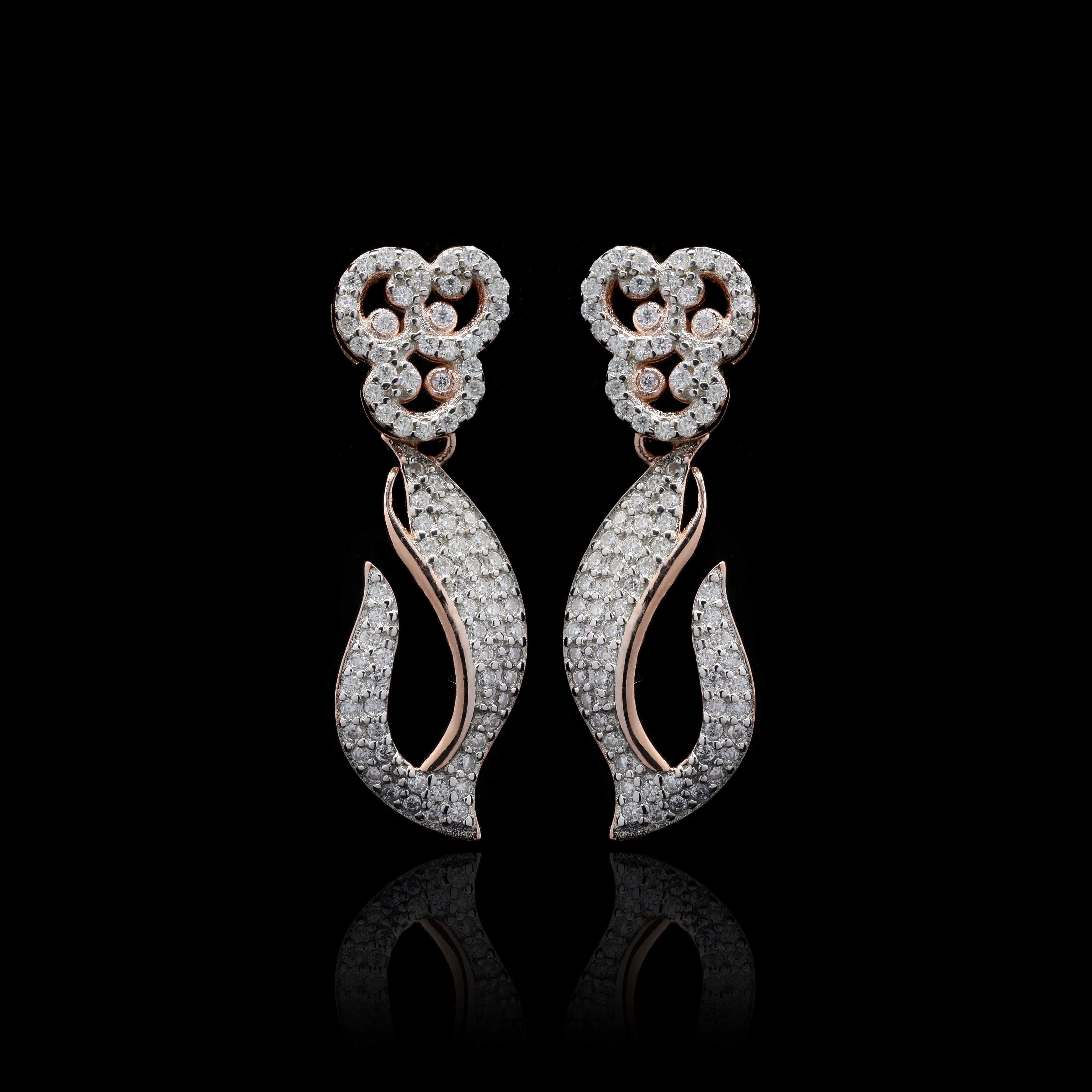 Moissanite Drop Earrings in Sterling Silver