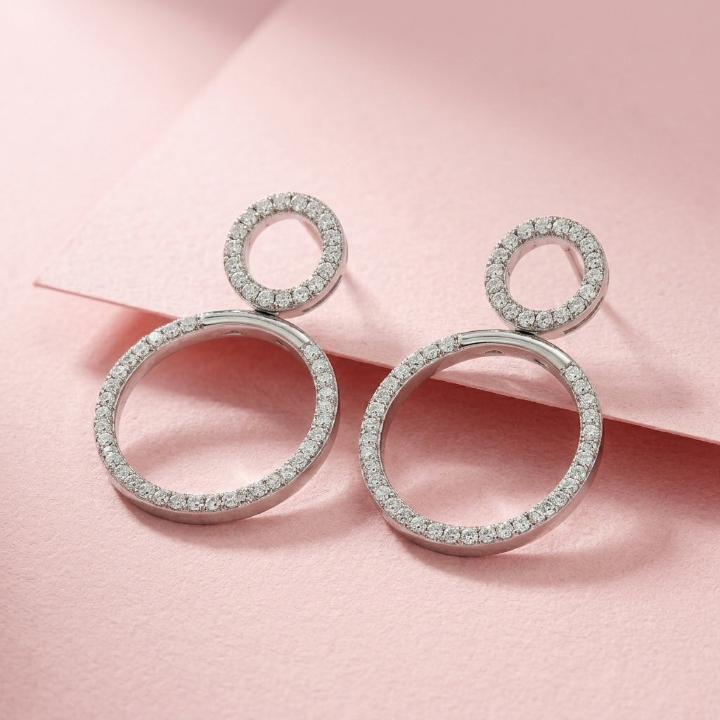 Celeste 3-in-1 Convertible Earrings in Sterling Silver with Moissanite