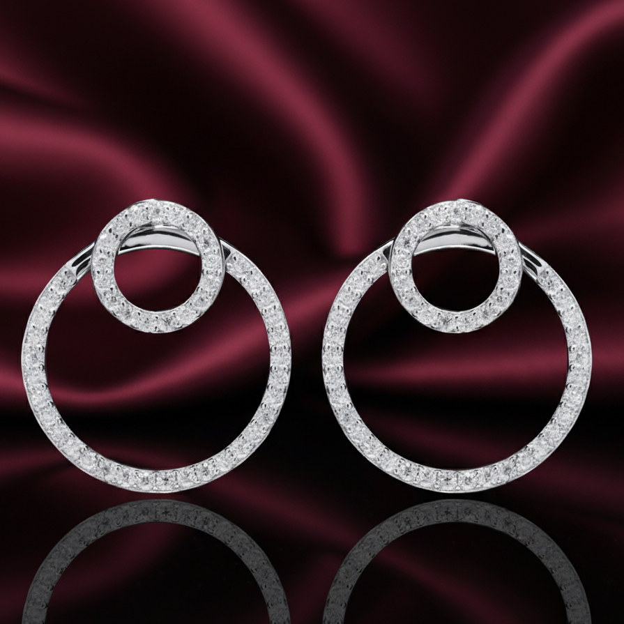 Radiant Bloom Silver Earrings with Moissanite