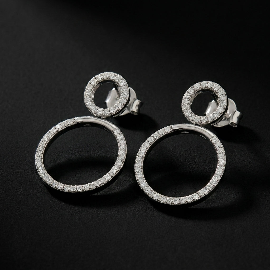 Celeste 3-in-1 Convertible Earrings in Sterling Silver with Moissanite