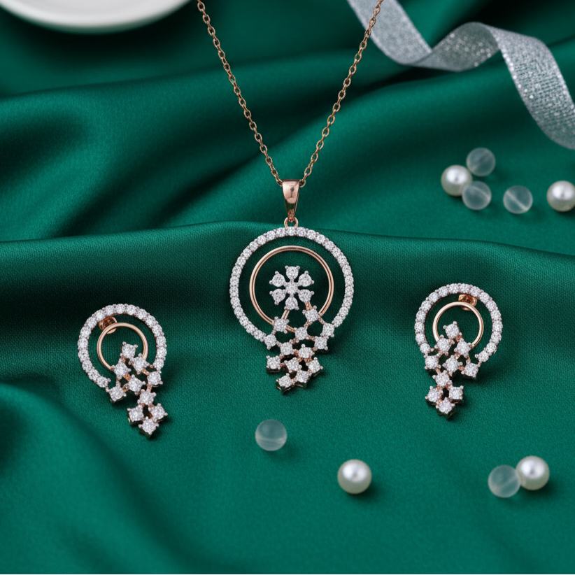 925 Sterling Silver Regal Grace Pendant Set in Moissanite