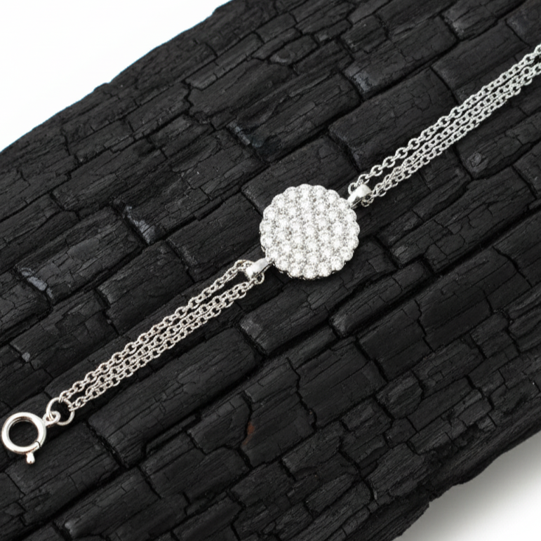 Minimal 925 Silver Moissanite Bracelet, perfect for Date