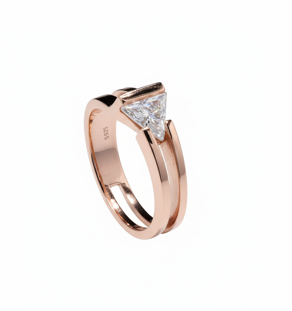 Comfort-Fit Moissanite Ring in Silver for him