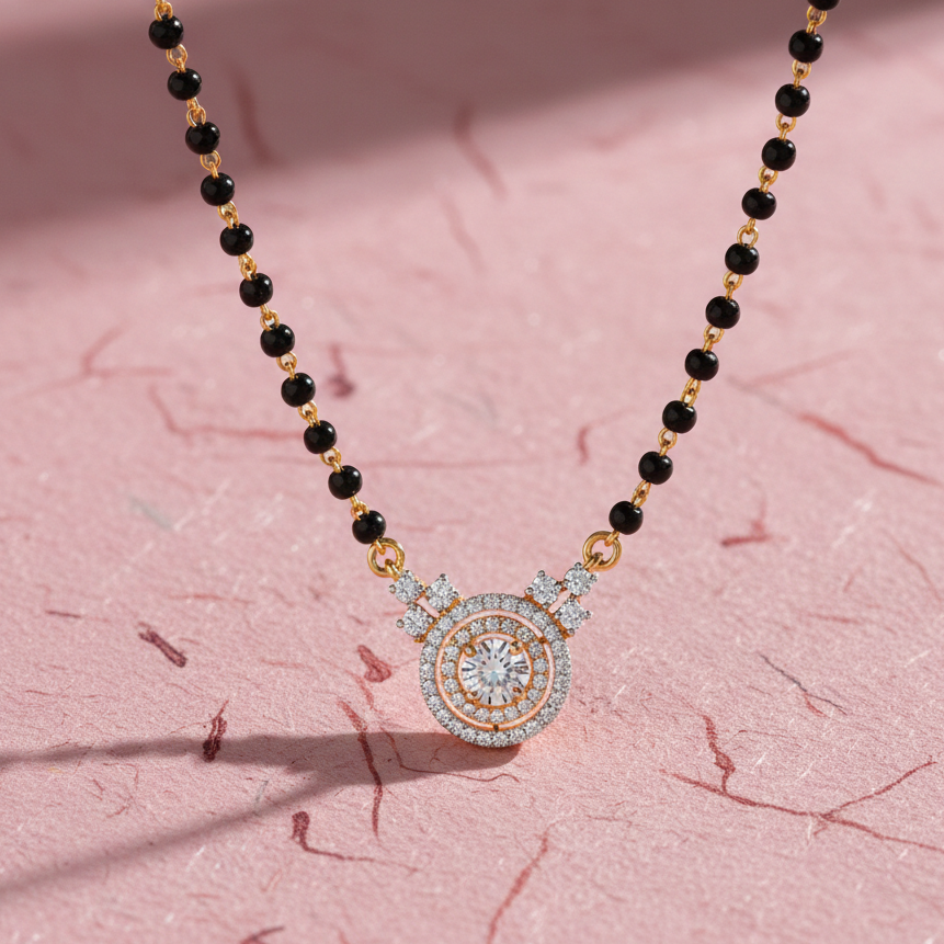 Modern Viva Moissanite Mangalsutra in 925 Silver with Rhodium Plating | The Modern Bride’s Daily Essential