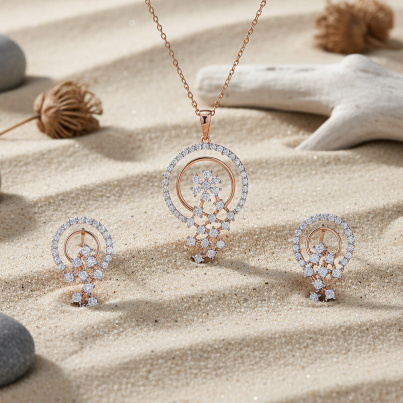 925 Sterling Silver Regal Grace Pendant Set in Moissanite