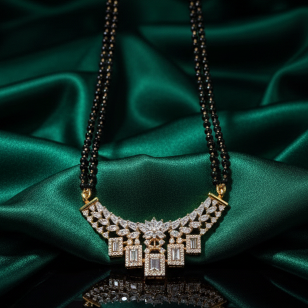 Latest Moissanite Mangalsutra Pendant | Wedding, Bridal & Everyday wear in Silver
