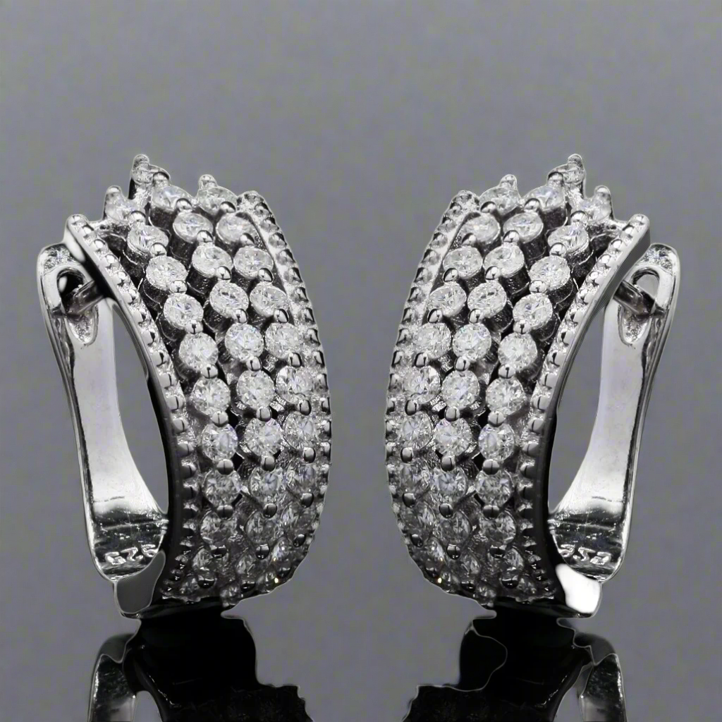 Moissanite Sparkling Elegance Hoop Earrings