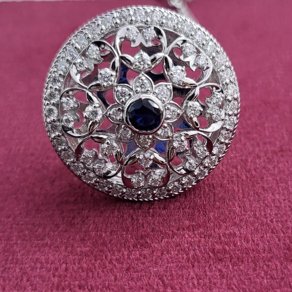 Rajwada 925 Silver Bodla with Moissanite