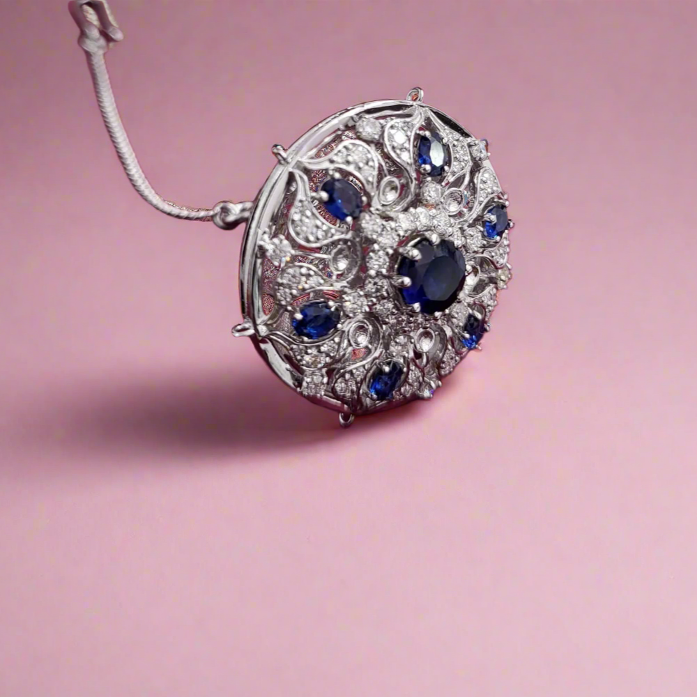Heritage Glow Silver Bodla with Moissanite