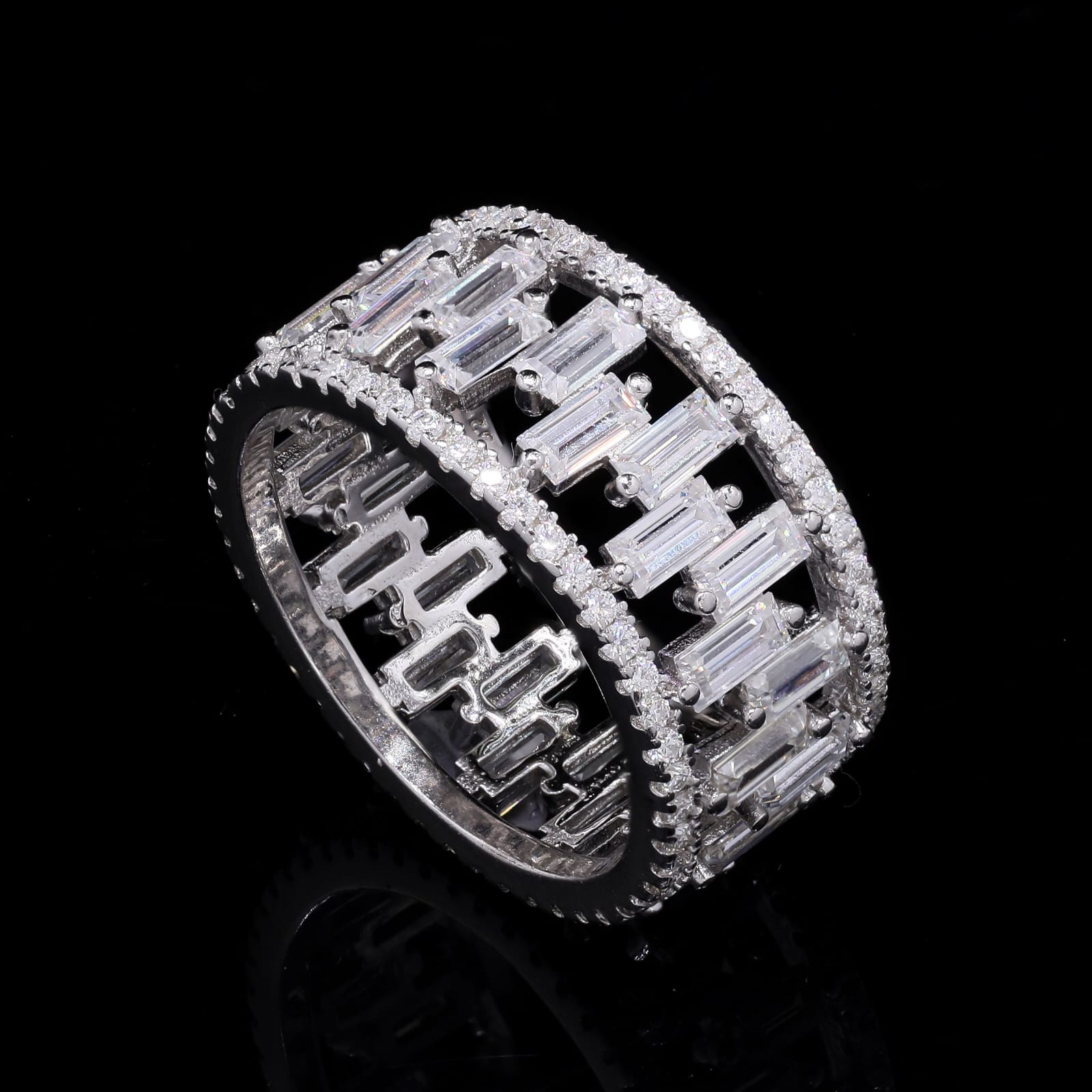 Timeless Moissanite Ring in Sterling Silver for her