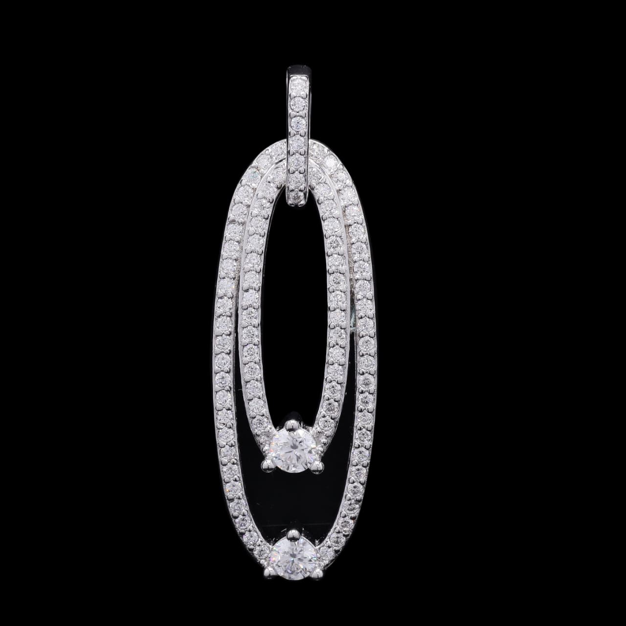 Infinity Glow Silver Moissanite Pendant in Silver