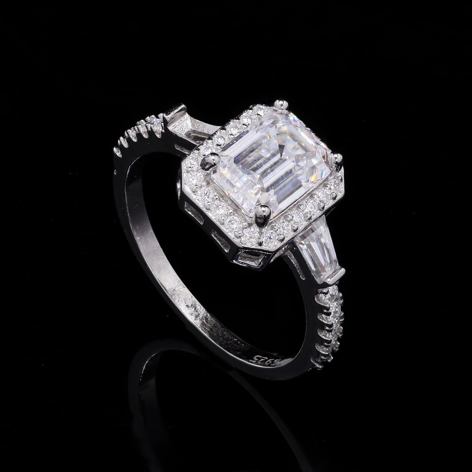 Starlight Glow Silver Moissanite Ring