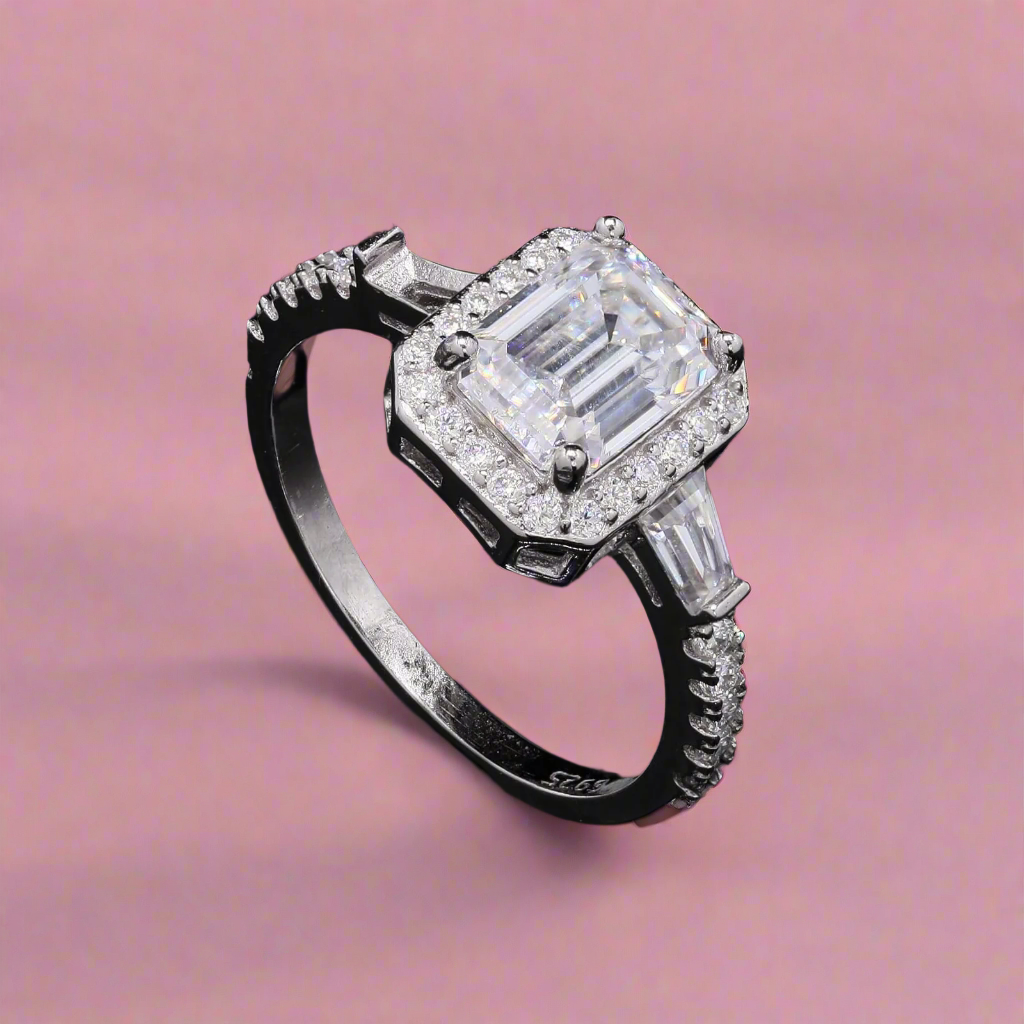 Starlight Glow Silver Moissanite Ring