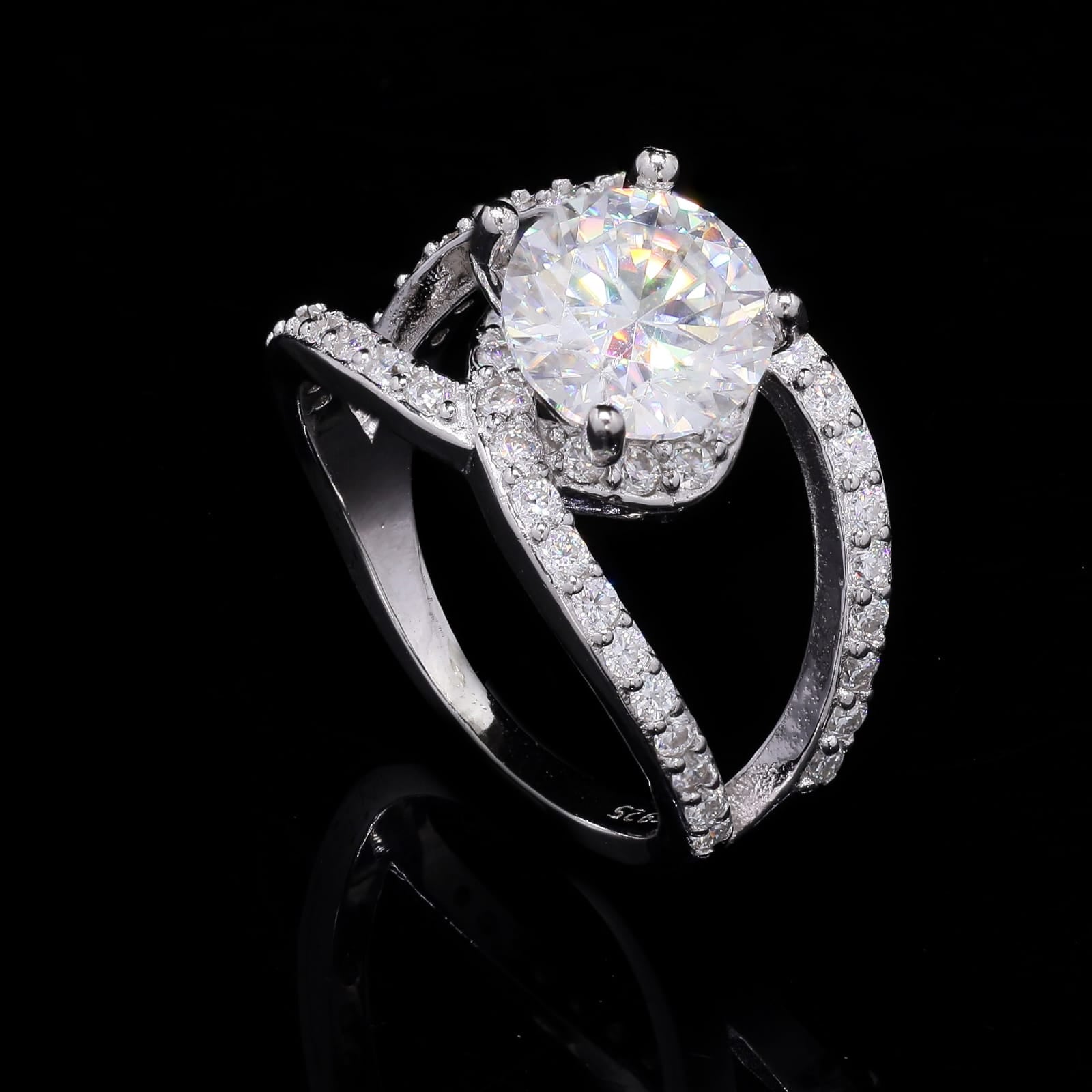Celestial Shine Silver Moissanite Ring