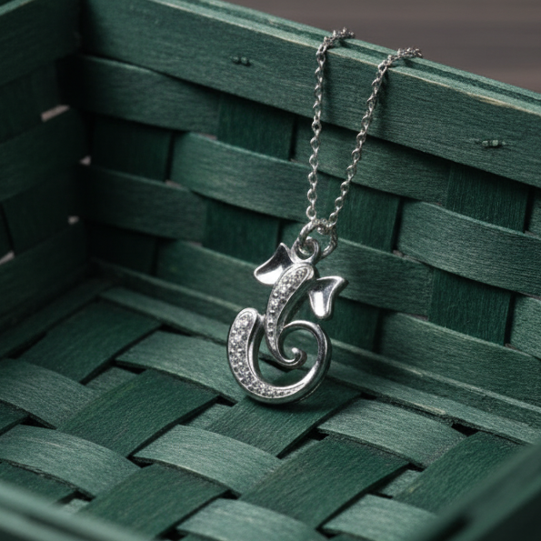 Ganesh ji Vighnaharta Pendant in 925 Silver with Moissanite