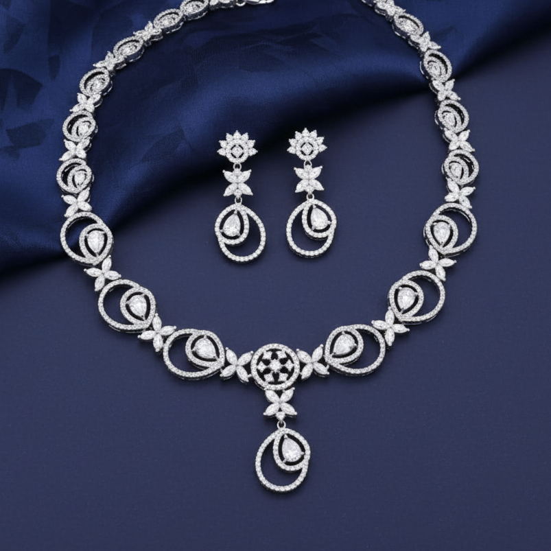Lustrous Moissanite Charm Necklace in Pure 925 Silver