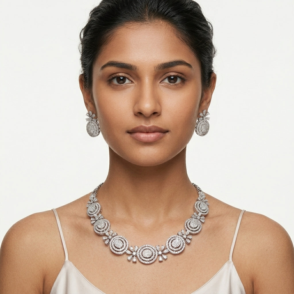 Radiance Moissanite Bar Necklace in 925 Silver
