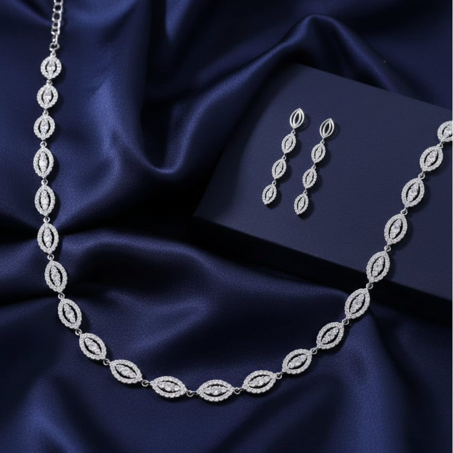Stackable Moissanite Necklace in 925 Silver with Moissanite Diamond