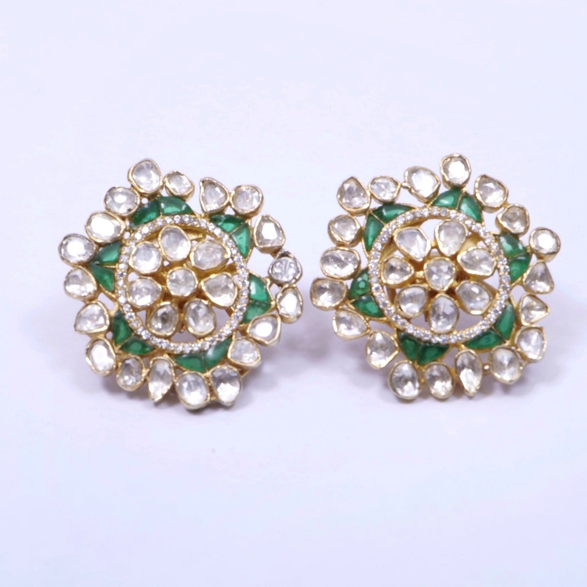Emerald green studs Earrings