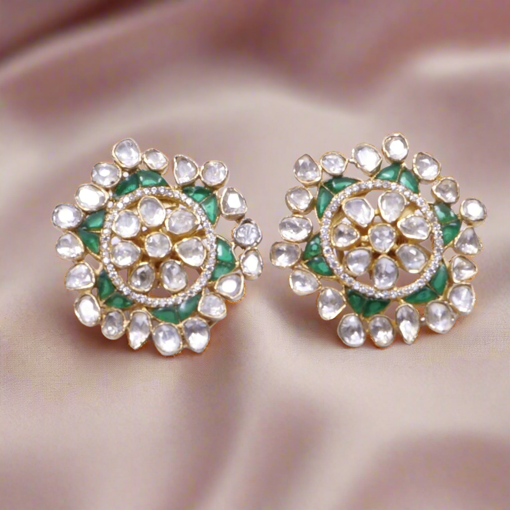 Emerald green studs Earrings