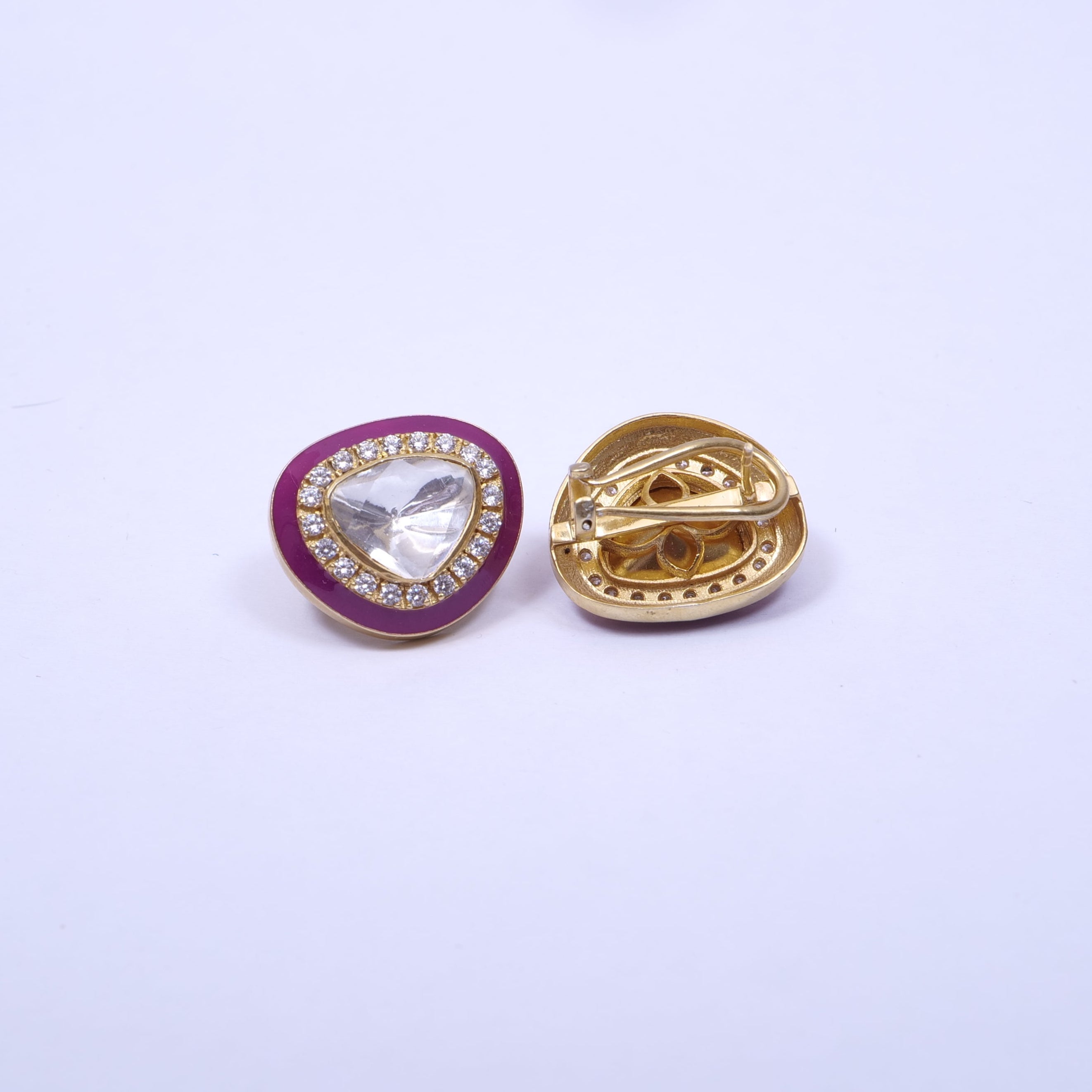 Red Polki studs Earring