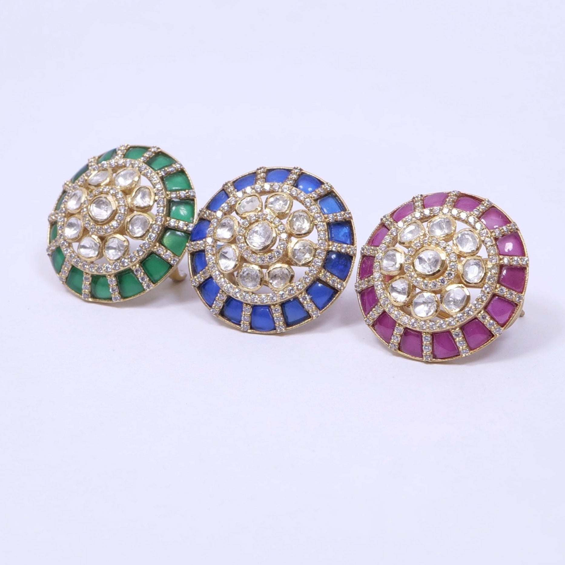 Beautiful Polki Studs Earring Kundan