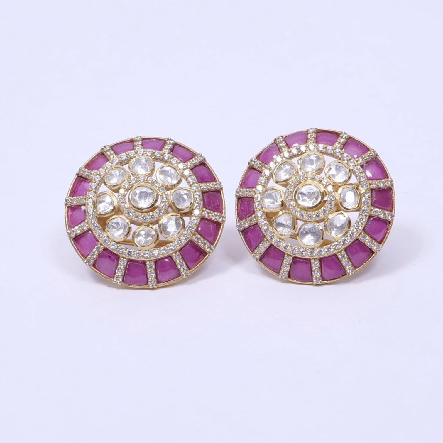 Beautiful Polki Studs Earring Kundan
