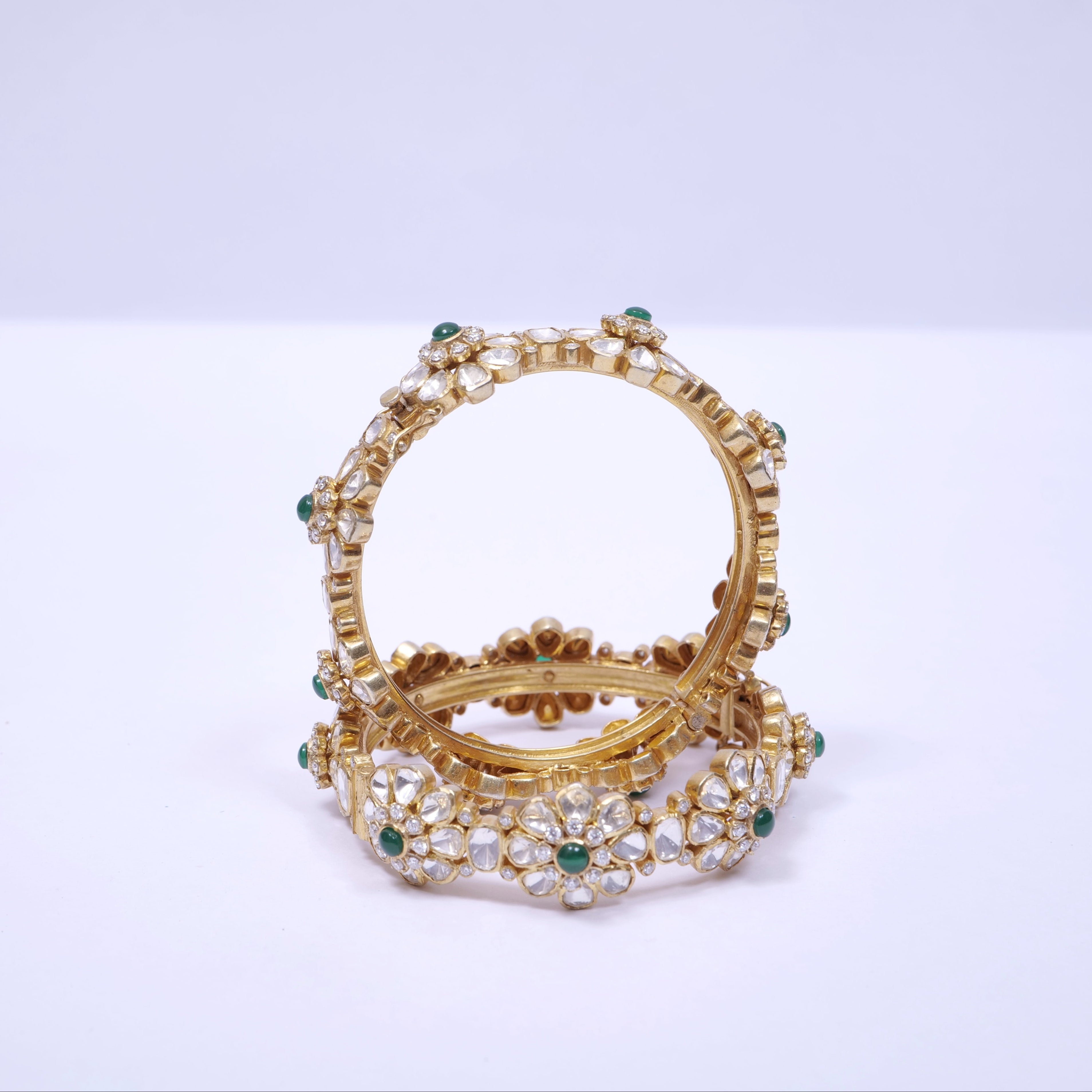 Majestic Moissanite Polki Bangles