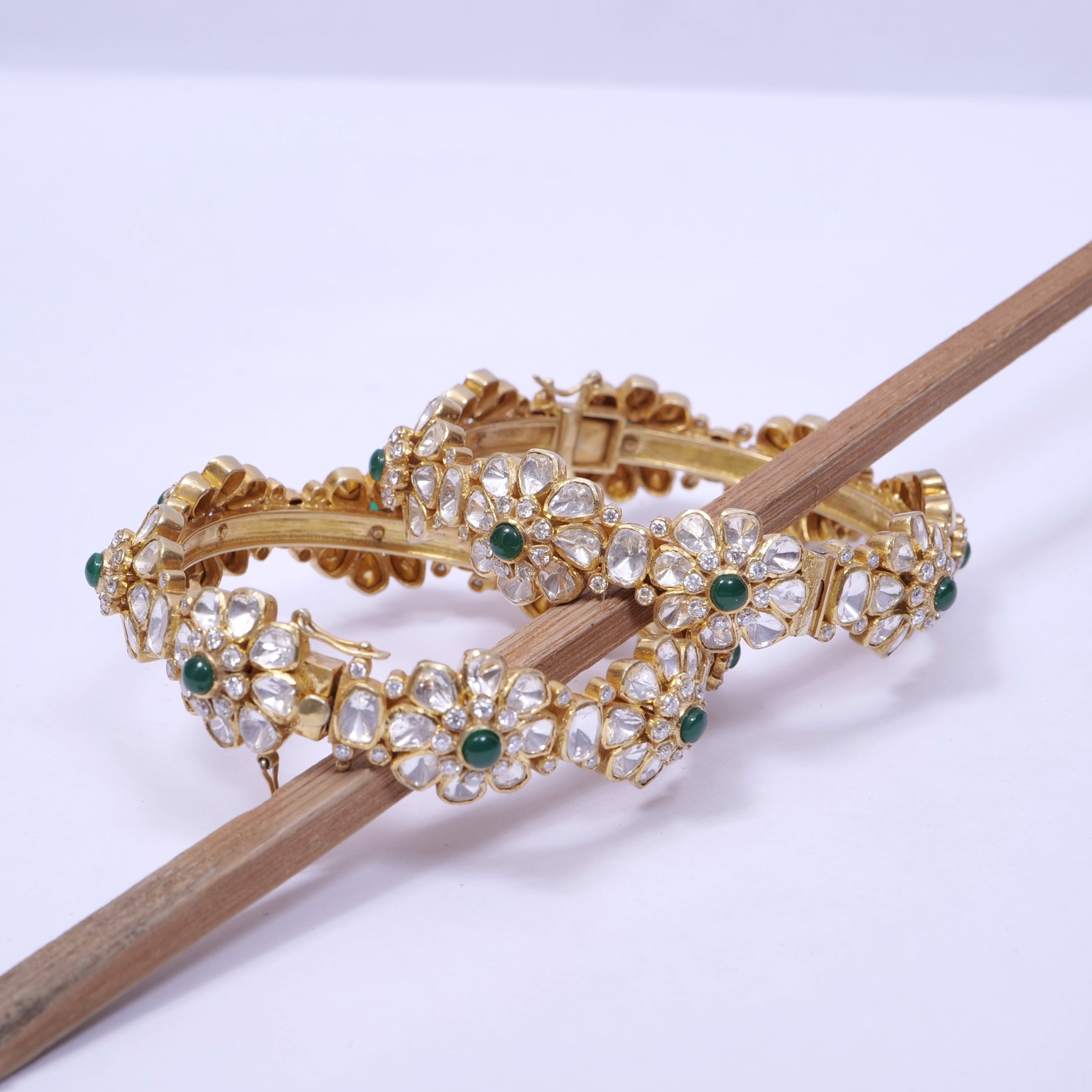 Majestic Moissanite Polki Bangles