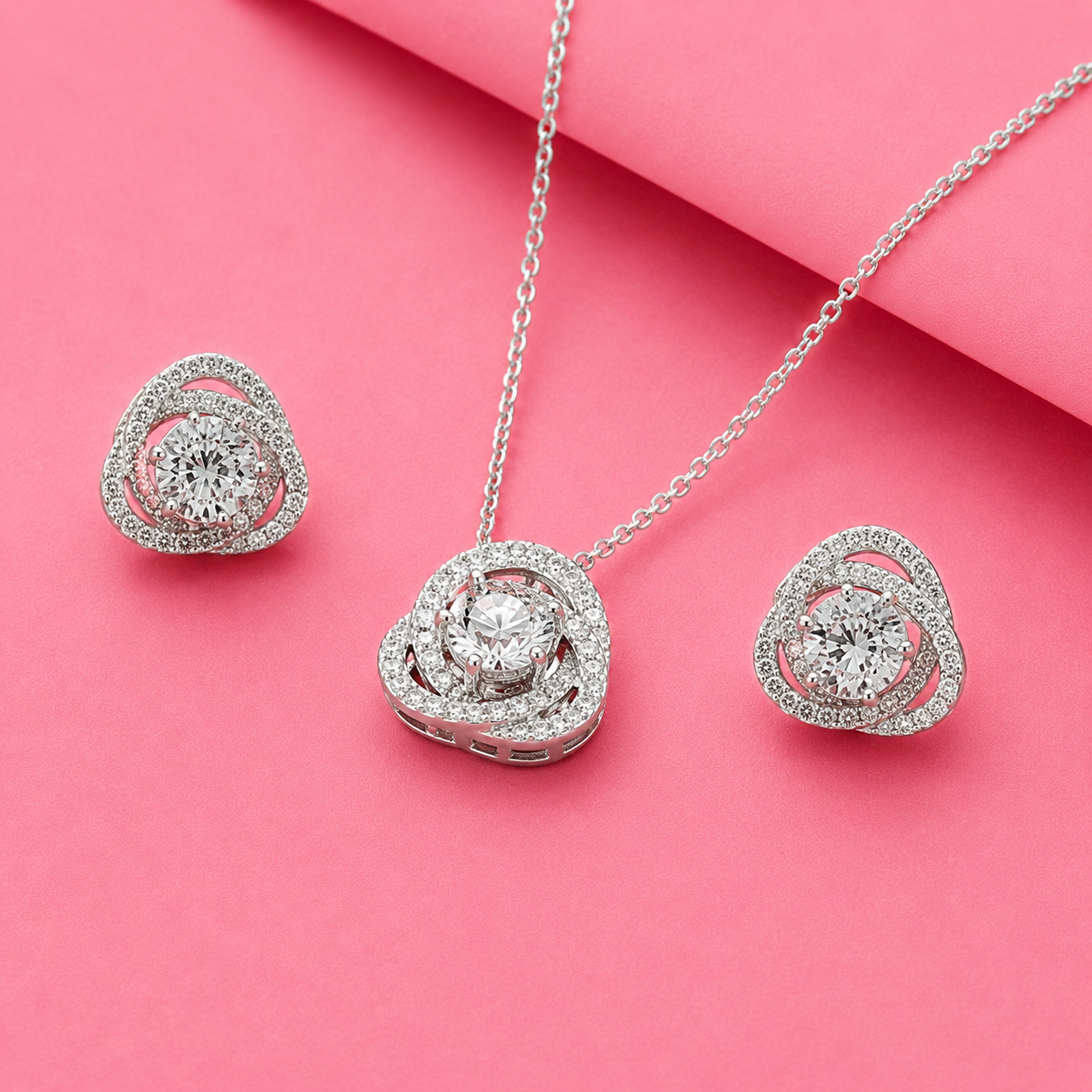 Meadow Magic Sterling Silver Moissanite Pendant Set