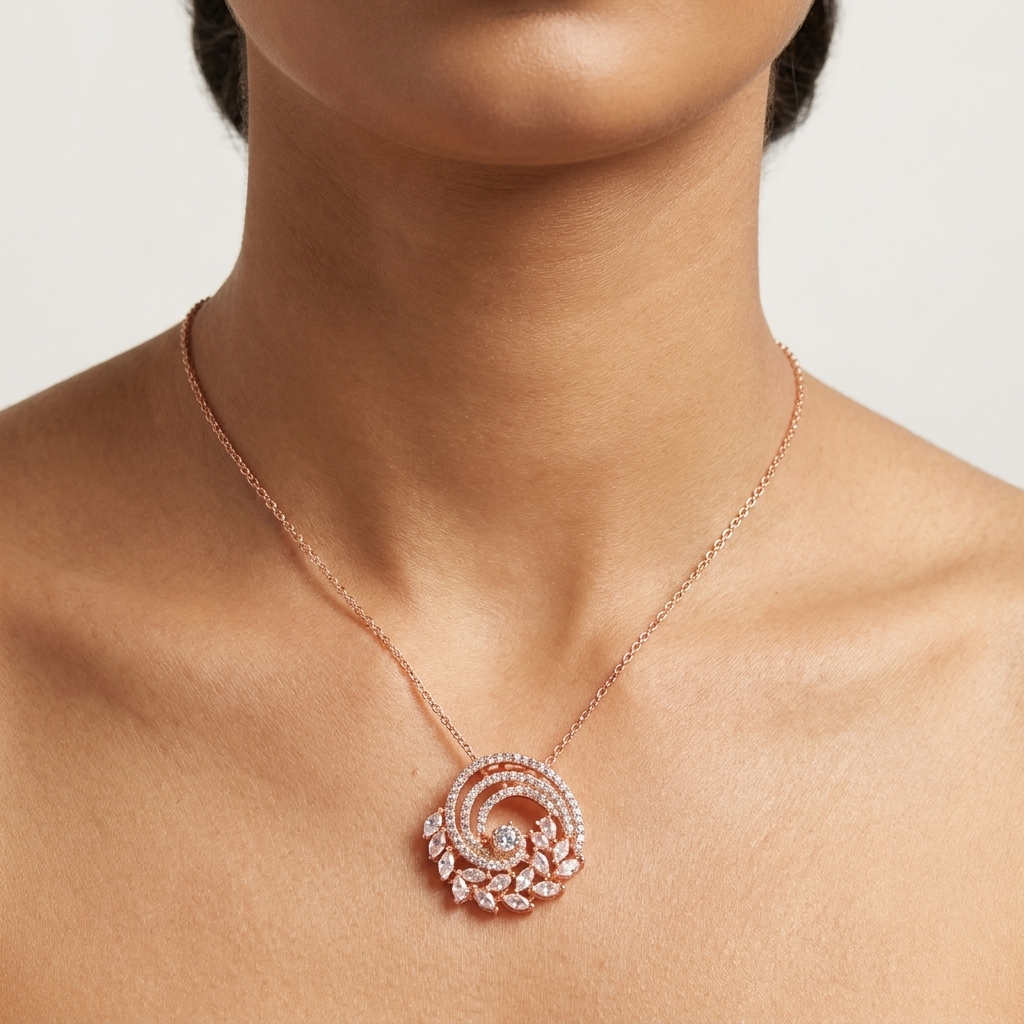 Mistletoe Silver Pendant in Moissanite Diamond