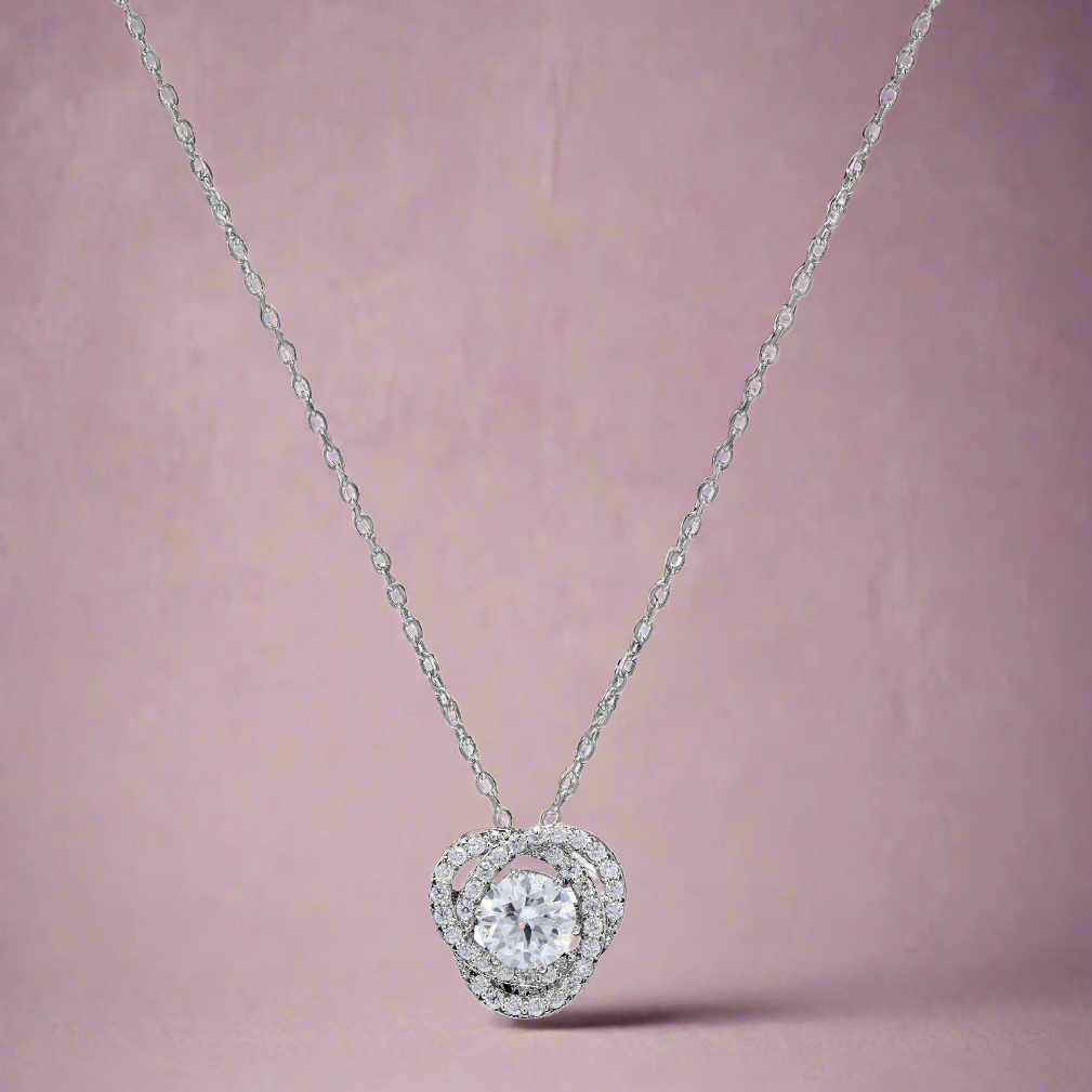 Intertwined Cluster Solitaire Pendant