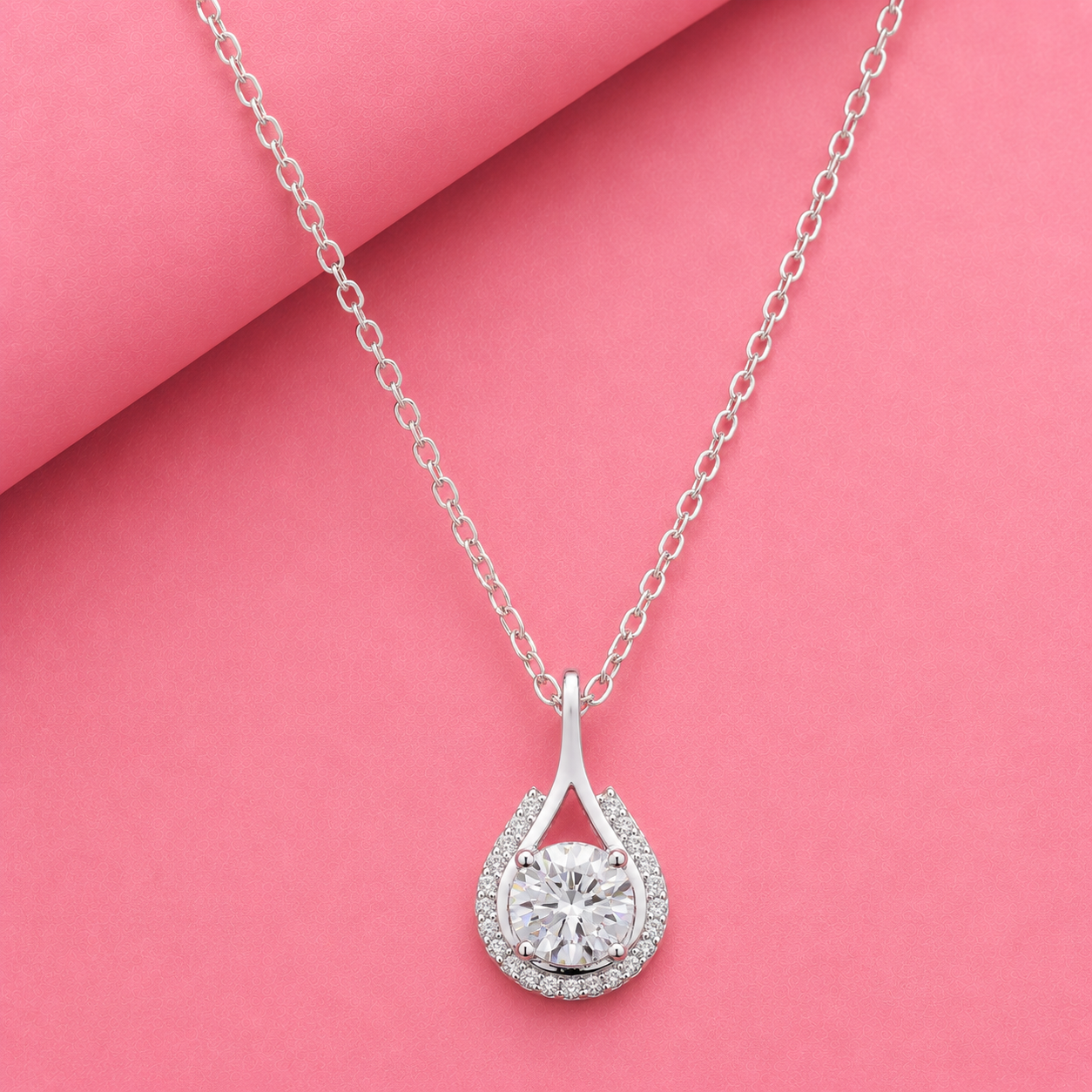 Dazzling Moissanite Pendant in Silver