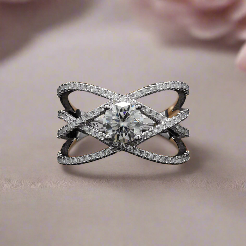 Star Eternity Band in Sterling Silver