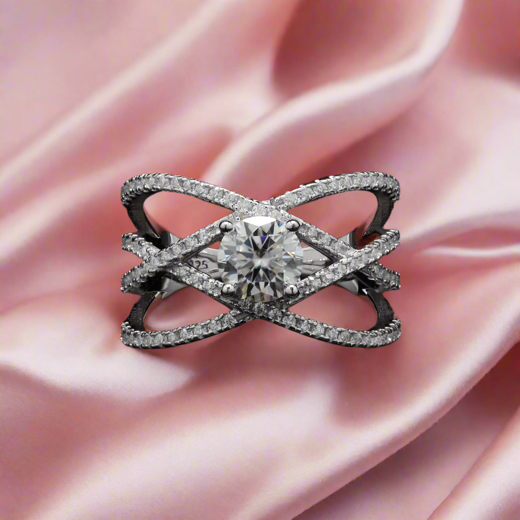 Star Eternity Band in Sterling Silver