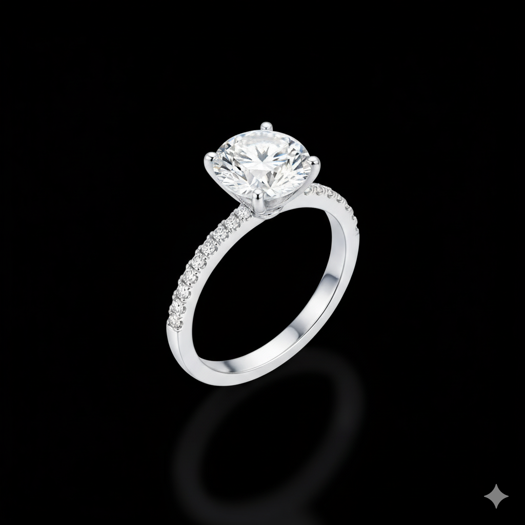 Parineeti Chopra inspired Round Brilliant Moissanite Ring