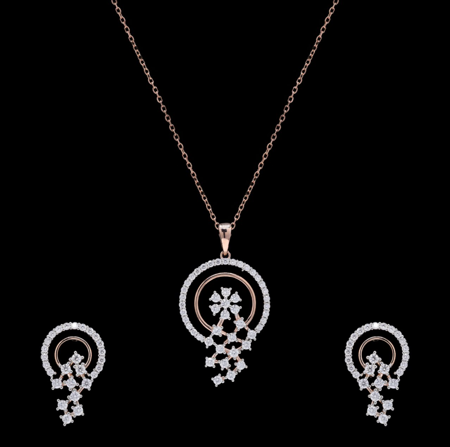 925 Sterling Silver Regal Grace Pendant Set in Moissanite
