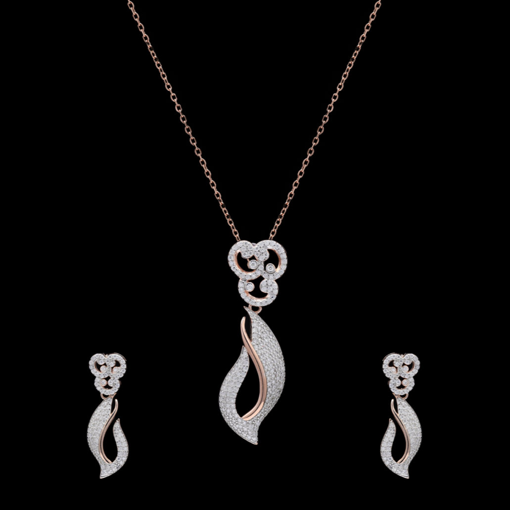 Affordable Moissanite Pendant Set in Rose Gold Finish