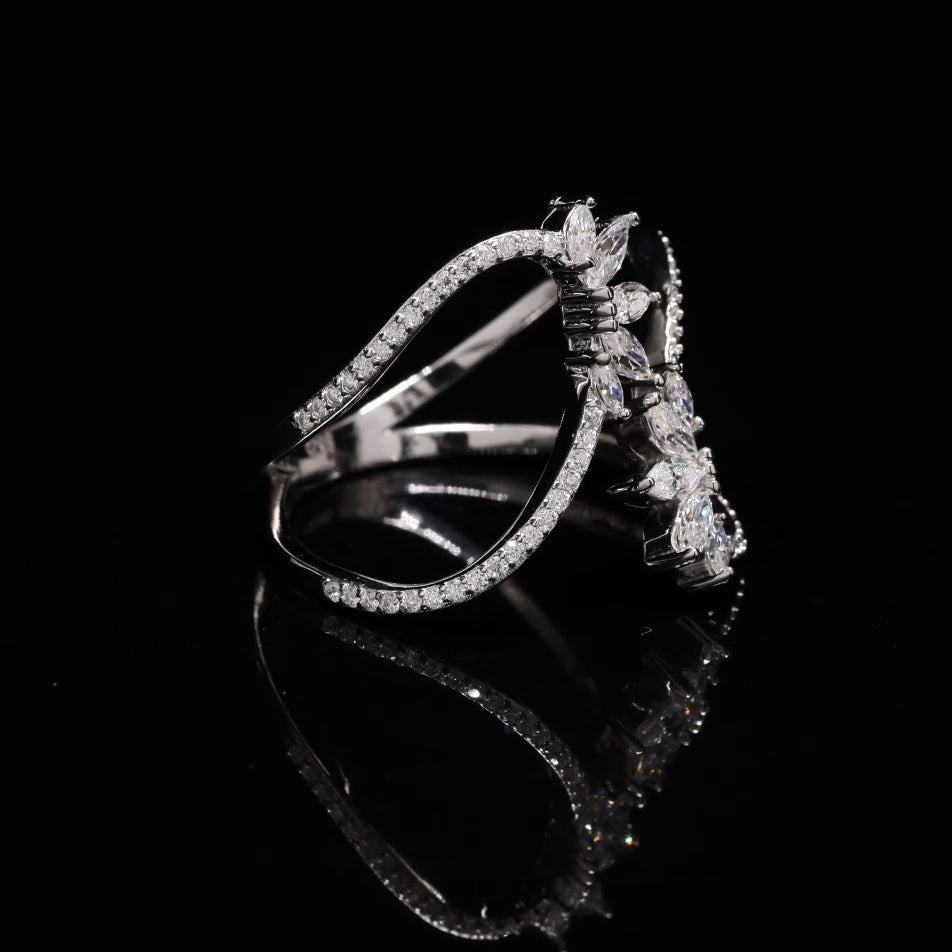 Stackable Moissanite in Sterling Silver Ring