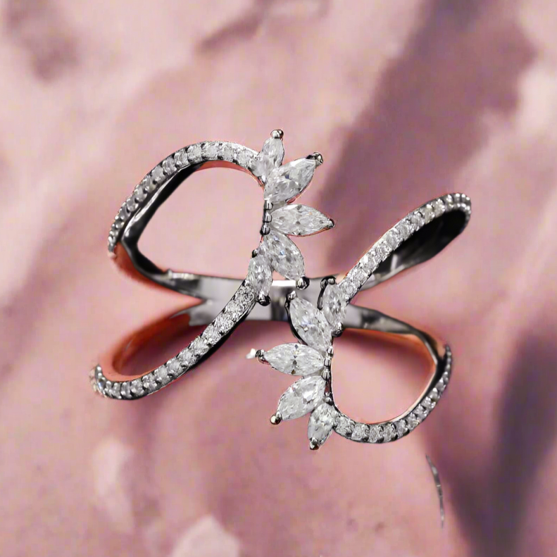 Stackable Moissanite in Sterling Silver Ring