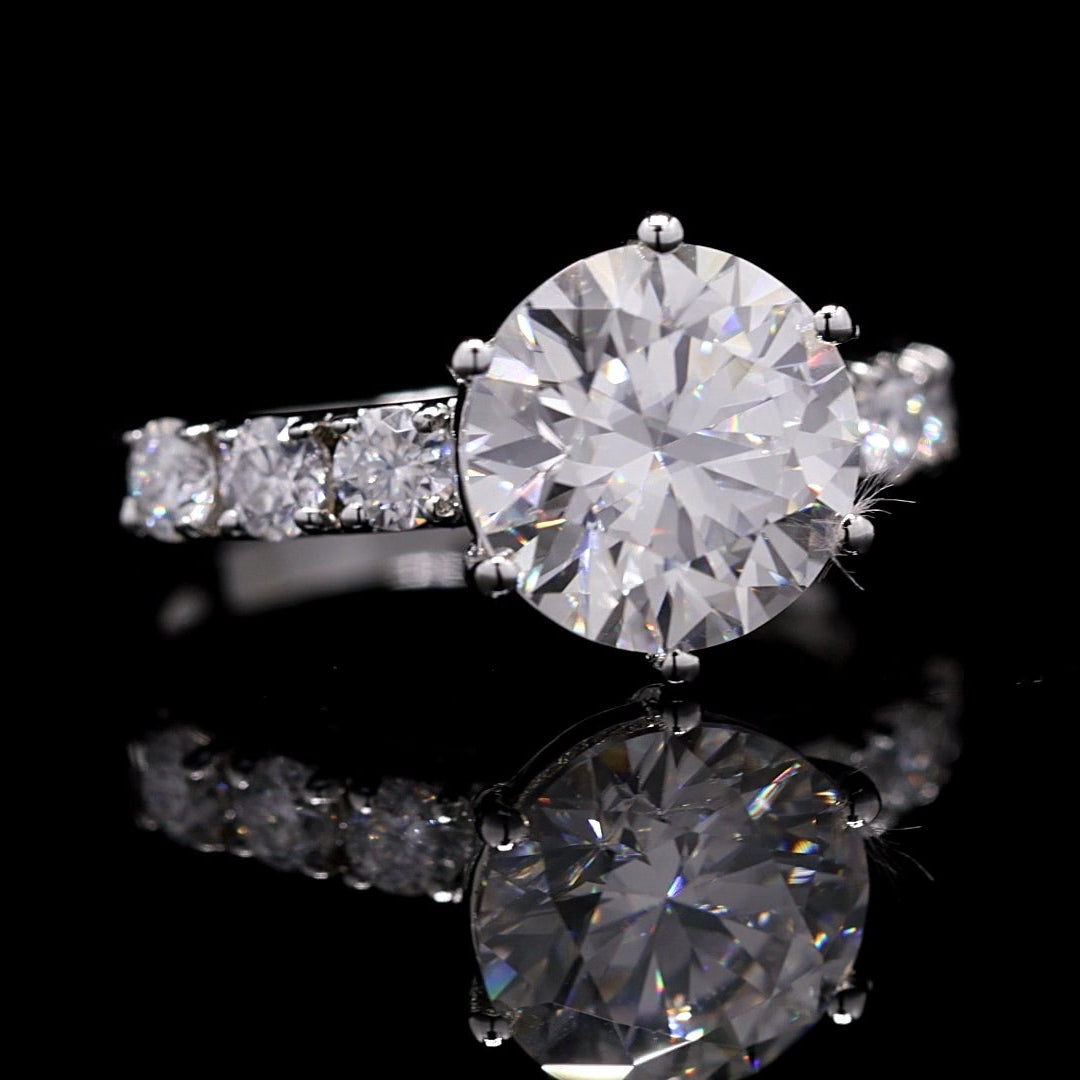 Alia Bhat inspired Engagement Ring in Sterling Silver with Moissanite